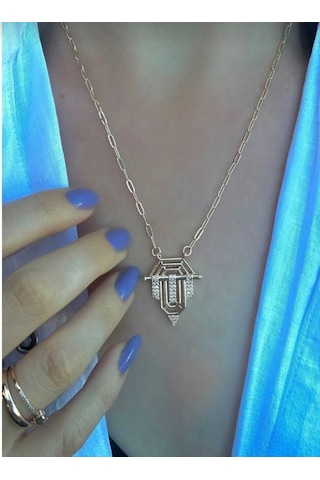 Vogutima Jewelery & Silver By Leyla Altın Tasarım 18 K Altın Kaplama 925 Ayar Gümüş Kolye