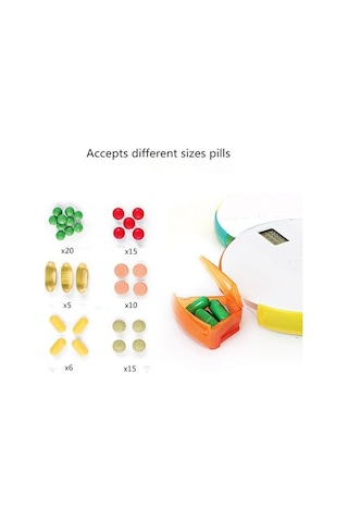 Bosphorusboutique02 1 Haftalık Taşınabilir Zamanlama Hap Kutusu, Yaşlılar İçin Elektronik İlaç Takviyesi, Lake Green Yeşil Göl