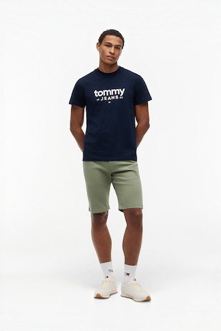 Tommy Hilfiger Tjm Slım Graphıc Tee Ext Erkek Mavi T-shirt - Dm0dm23376