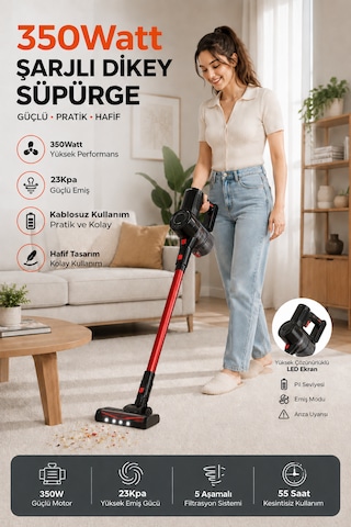 Robo Hiking HD 350 W 12 Şarjlı Dikey Süpürge