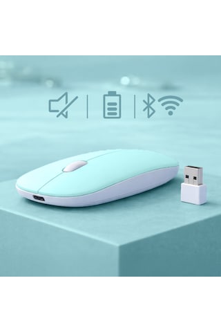 Profesyonel Kablosuz Mouse Bluetooth Dongle Destekli Şarjlı Batarya Sessiz Ve Ergonomik Tasarım 1550