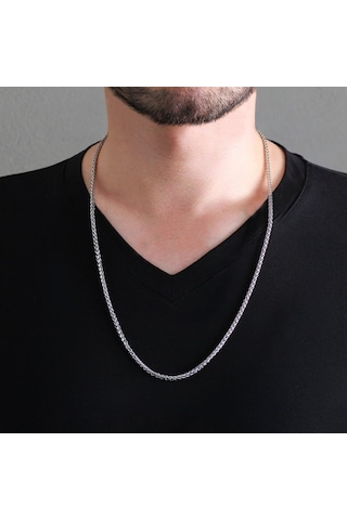 Modern Tasarım Silver Renk Çelik Erkek Zincir (504282108)