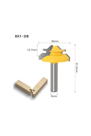 Yaozixa Ahşap İşleme 3'lü Takım: 45 Derece Oynak Bıçaklar, 8 Kollü Konstruksiyon, Hassas Kesim Ve Dayanıklı Malzeme İle Ahşap Birleştirme