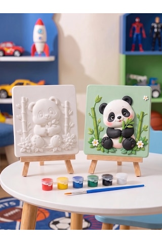 15x15 Panda Taş Boyama Seti Çocuk Ve Yetişkin Hobi Kiti