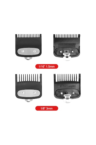 Vkemall Wahl Saç Kesme Makinesi Uyumlu Sınırlayıcı Tarak Seti - 3'lü Siyah 1.5mm, 3mm, 4.5mm
