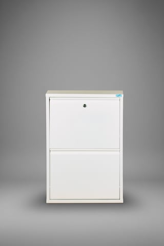 Lıccıa Metal Ayakkabılık 2 Li Kilitli Model Beyaz