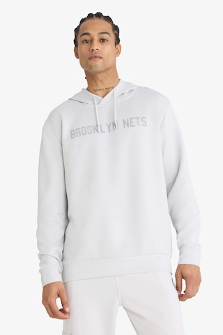 Defacto NBA Brooklyn Nets Standart Fit Kapüşonlu Jakarlı Sweatshirt C8916AX24AU Gri