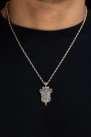 14 Ayar Altın Şövalye Zırhı Erkek Kolye