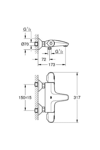Grohe Grohtherm 1000 34816003 Termostatik Banyo Bataryası Gümüş
