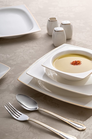 Emsan Yeni Karmen 60 Parça 12 Kişilik Yemek Takımı Kare Gold