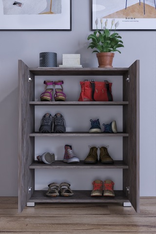 Prenses Çok Amaçlı Ayakkabı Erzak Banyo Antre Dolabı Kiler Gri