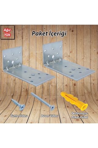 Deprem Mobilya Dolap Sabitleme Aparatı Seti 60x50x100mm- Ağır Yük L Demir Gönye Köşebent