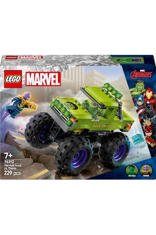 LEGO® ǀ Marvel Hulk Kamyonu, Thanos'a Karşı 76312 - 7 Yaş ve Üzeri Çocuklar için Süper Kahraman İçeren Yaratıcı Oyuncak Yapım Seti (229 Parça)