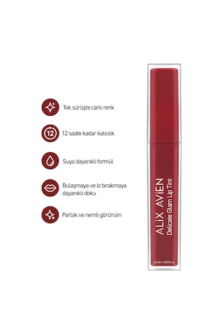 Kalıcı & Suya Dayanıklı Dudak Parlatıcı Tint - Delicate Glam Lip Tint 707 Stunning Cherry Pembe