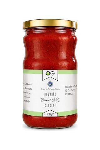 OG natural Organik Tuzsuz Domates Salçası 650 Gr Domates