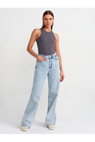 Dilvin Fitilli Halter Yaka Atlet Füme