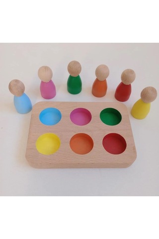 Peg Bebek Ve Tabla Eşleştirme 6 Lı Insan Figürleri Waldorf