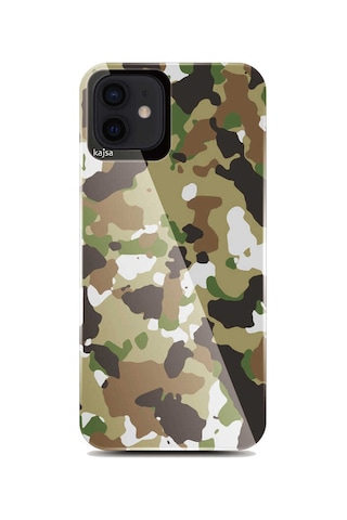 Kajsa Apple Uyumlu iPhone 12 Kılıf Asker Desenli Kajsa Camo Kapak ZORE-216570
