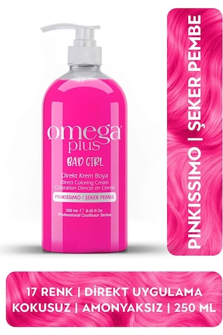 Omega Plus Bad Girl Şeker Pembesi Amonyaksız Renkli Saç Boyası 250ml