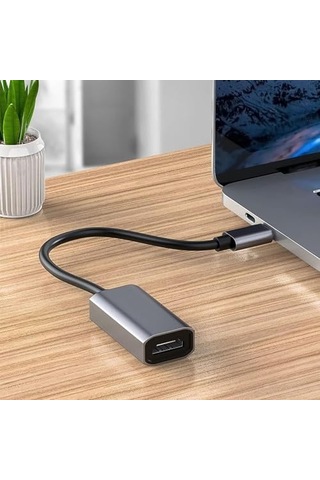 Type-c To Displayport Adaptör Usb C Dp Çevirici Notebook Pc Bilgisayar Uyumlu Hc67 Hdmı Değildir