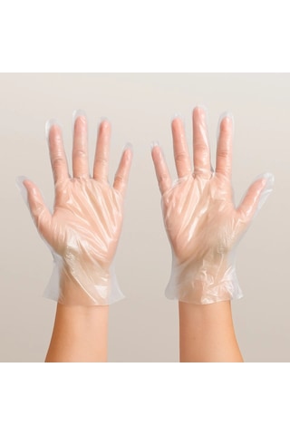 Pe Eldiven - Şeffaf Eldiven - Tek Kullanımlık Eldiven - Plastik Eldiven - 500 Adet 5 Paket