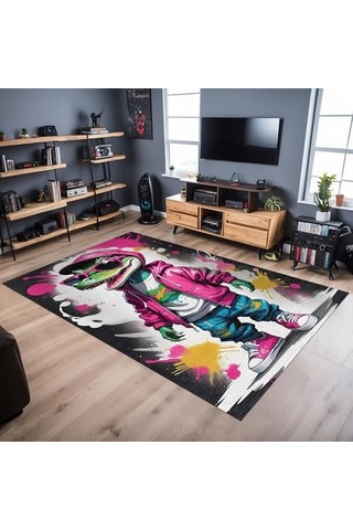 Kadife Oyuncu Odası Halısı Kaymaz Pamuk Tabanlı Yıkanabilir Antibakteriyel Gamer Gaming Halısı 120x180 Genel