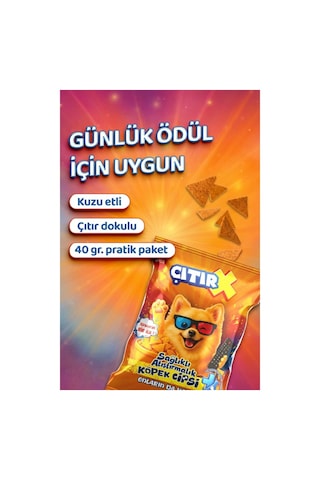 Çıtır X Köpek Cipsi Kuzu Etli Köpek Ödülü 40gr