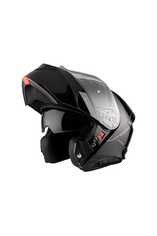 Mt Genesis Sv Solid A1 Parlak Siyah Çene Açılır Kask Parlak Siyah