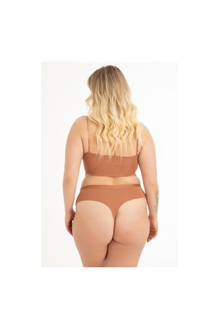 File Detaylı Beli Lastikli Lazer Kesim Büyük Beden Kadın Tanga Külot 3'lü Paket Renkli-2 Çok Renkli