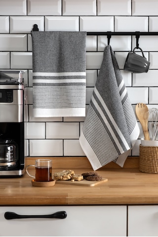 45x65, 2'li Kurulama Bezi, %100 Pamuk Yüksek Su Emici Gri