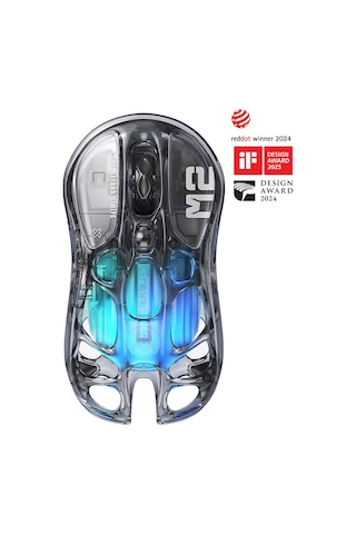 Gravastar Mercury M2 Rgb 26k Dpı Optik Gaming Mouse, Kablosuz, Programlanabilir 5 Tuşlu, Şeffaf Siya Mercury M2