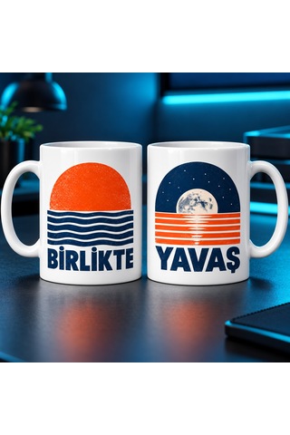 Ventra Birlikte Yavaş 2'li Porselen Kupa Seti - Model 705 Ventra