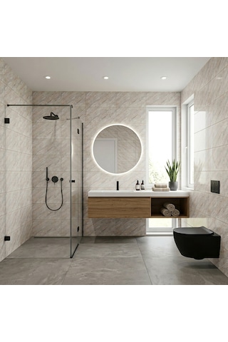 60x60 Cm Kendinden Yapışkanlı Duvar,banyo,tezgah Arası Bej Mermer-12 Adet 1103-60-12