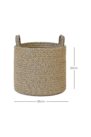 Ocean Home Textile Siyah Kırçıllı Jüt Halat Sepet 26 x 22 cm