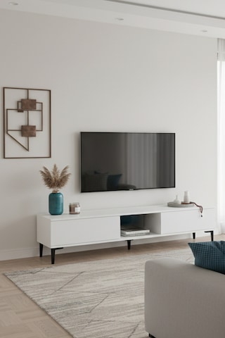 Tsa1599b Aplos Tv Stand, Tv Sehpası Beyaz 150cm
