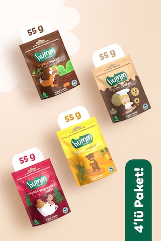 Humm Organic Organik Tatlı Atıştırmalık Karma 4 x 55 G