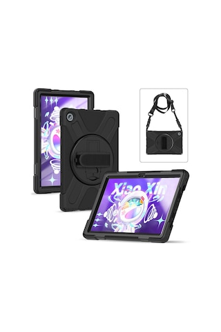 Lenovo Uyumlu Tab M10 Plus Tb-125f/tb128f 3.nesil 10.6 İnç Kılıf Ultra Koruma Zırh Askılı Silikon Tablet Kılıfı