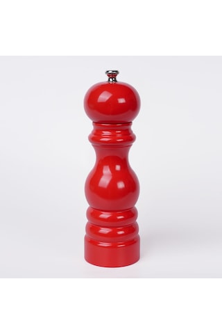 Kırmızı Ahşap Tuz Ve Karabiber El Değirmeni Öğütücü Grinder 18 Cm Kırmızı