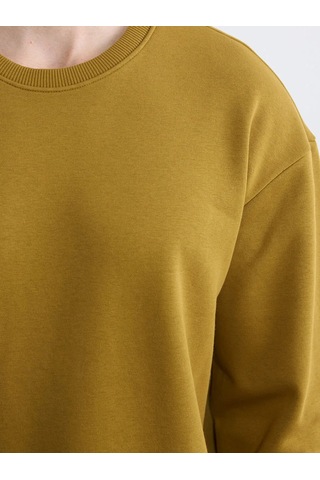 Lc Waikiki Yeşil Erkek Bisiklet Yaka 3 İplik Şardonlu Sweatshirt