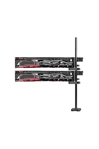 Ximistore9 Gm962 Alüminyum Masaüstü Ekran Kartı Tutucu - Dikey Montajlı, Isı Dağıtıcı Destekli Sabitleme Aracı Siyah