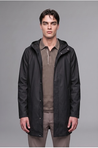 Defacto Regular Fit Su Geçirmez Kapüşonlu Astarlı Çıtçıtlı Suni Deri Parka H2892ax26aubk27 Siyah-bk27