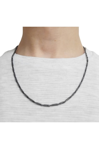 Çelik Kolye Titanyum Melon Motifli Model 2 Mm 55-60 Cm Siyah Black Siyah