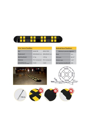 Evelux 12110 Yk Kauçuk Şaseli Yol Kasisi Sarı Siyah