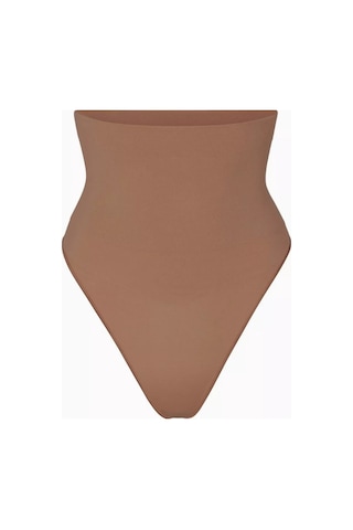 Skims Seamless Sculpt High - Waist Thong, Dikişsiz Yüksek Bel Külot Koyu Bej