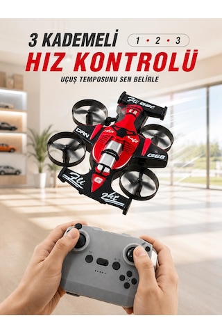 Uçan Araba Drone 4 Korumalı Pervaneli 360 Akrobatik Hareket Uzaktan Kumandalı Najmaddin Belirtilmemiş