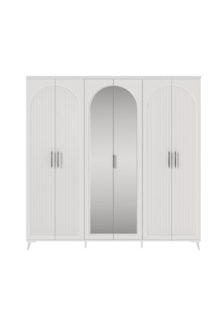 Oslo 6 Kapaklı Komple Mdf Aynalı Gardırop