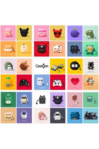 Caseonn Samsung Uyumlu Galaxy Buds Core Kılıf Karakter Figürlü Ayı Pembe