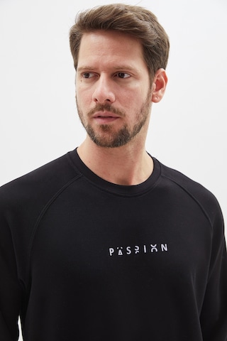 Fullamoda Baskılı Bisiklet Yaka Modal Sweatshirt Siyah