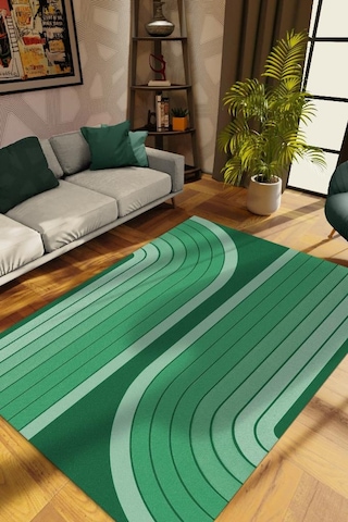 Homshtag Soyut Yeşil Oturma Odası Halısı Mid-century Modern Halı Çok Renkli