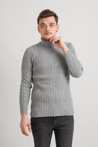 Slim Fit Çizgili Tam Balıkçı Pamuklu Kalın Triko Erkek Kazak 001